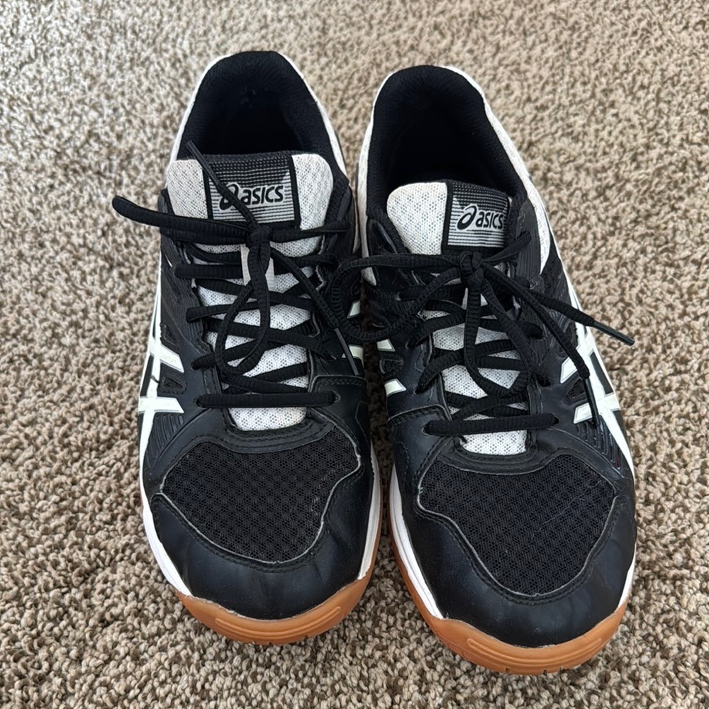 Asics Black and White Athletic Shoes for Indoor Sports